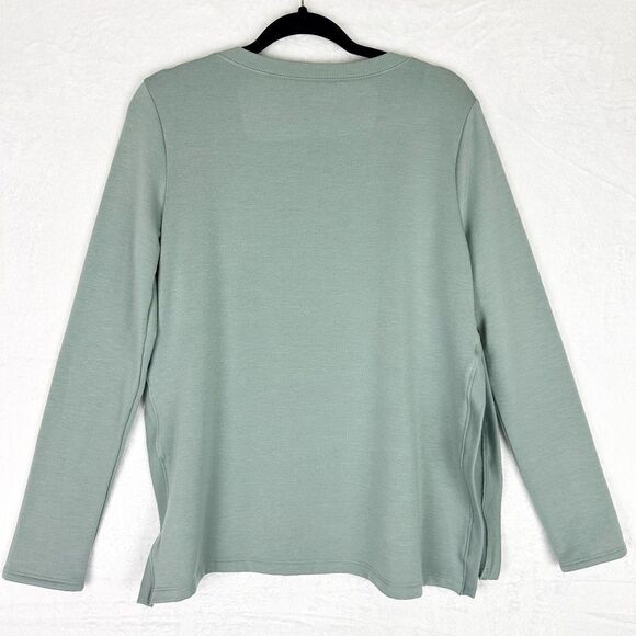 Beyond Yoga Modal Blend High Side Slit Crewneck Pullover Size Medium Mint - Picture 2 of 5